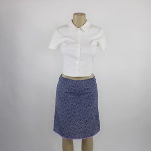 90s Exact Change purple floral print mini skirt